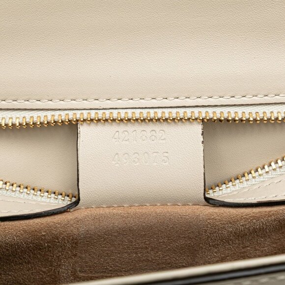 GUCCI Authentic White Leather Sylvie Shoulder Bag - Picture 9 of 10